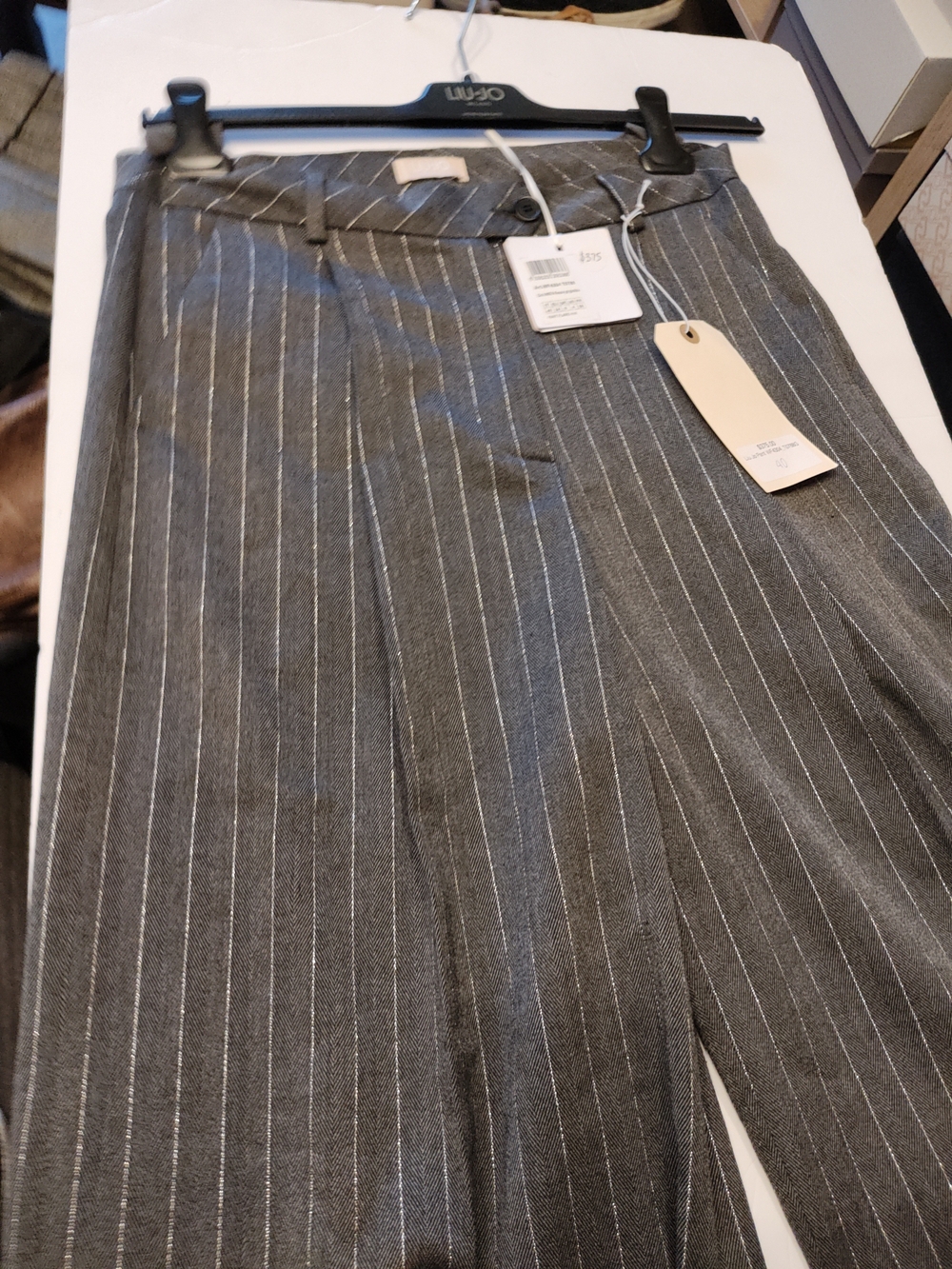 Men's Gray Pinstripe Dress Pants 4